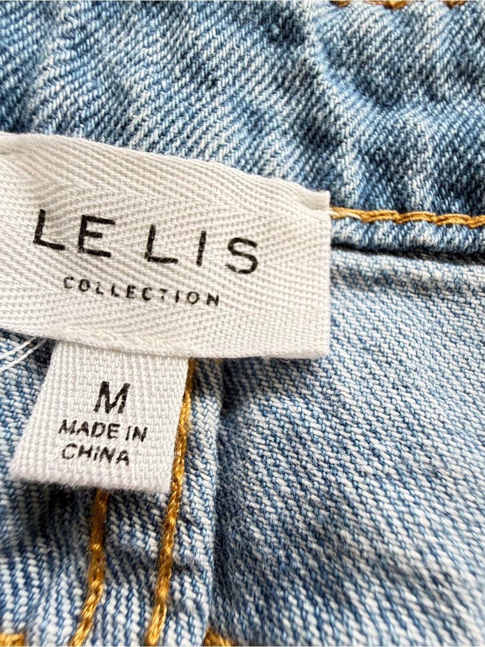Le Lis Blue Denim Mini Skirt with White Star Print - Picture 10 of 10